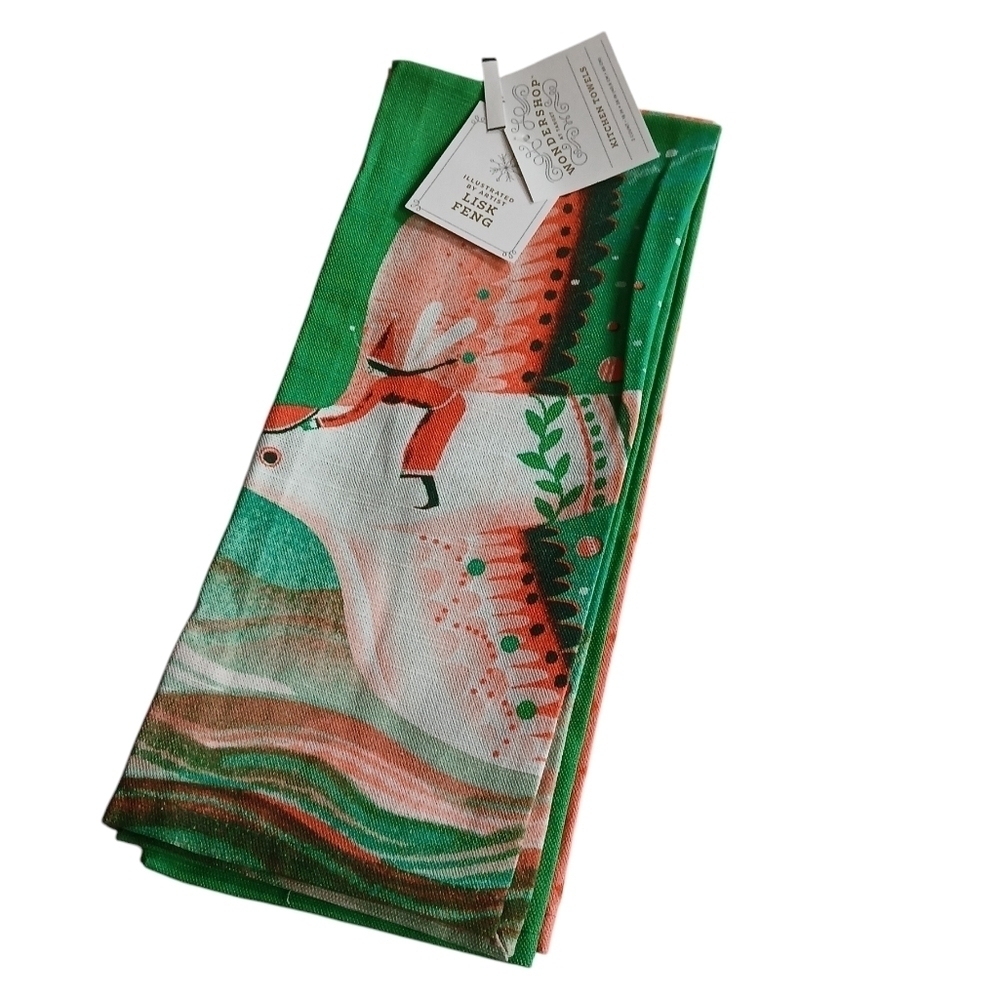 2pc Lisk Feng Christmas Design Kitchen Towel - Wondershop Target Holiday